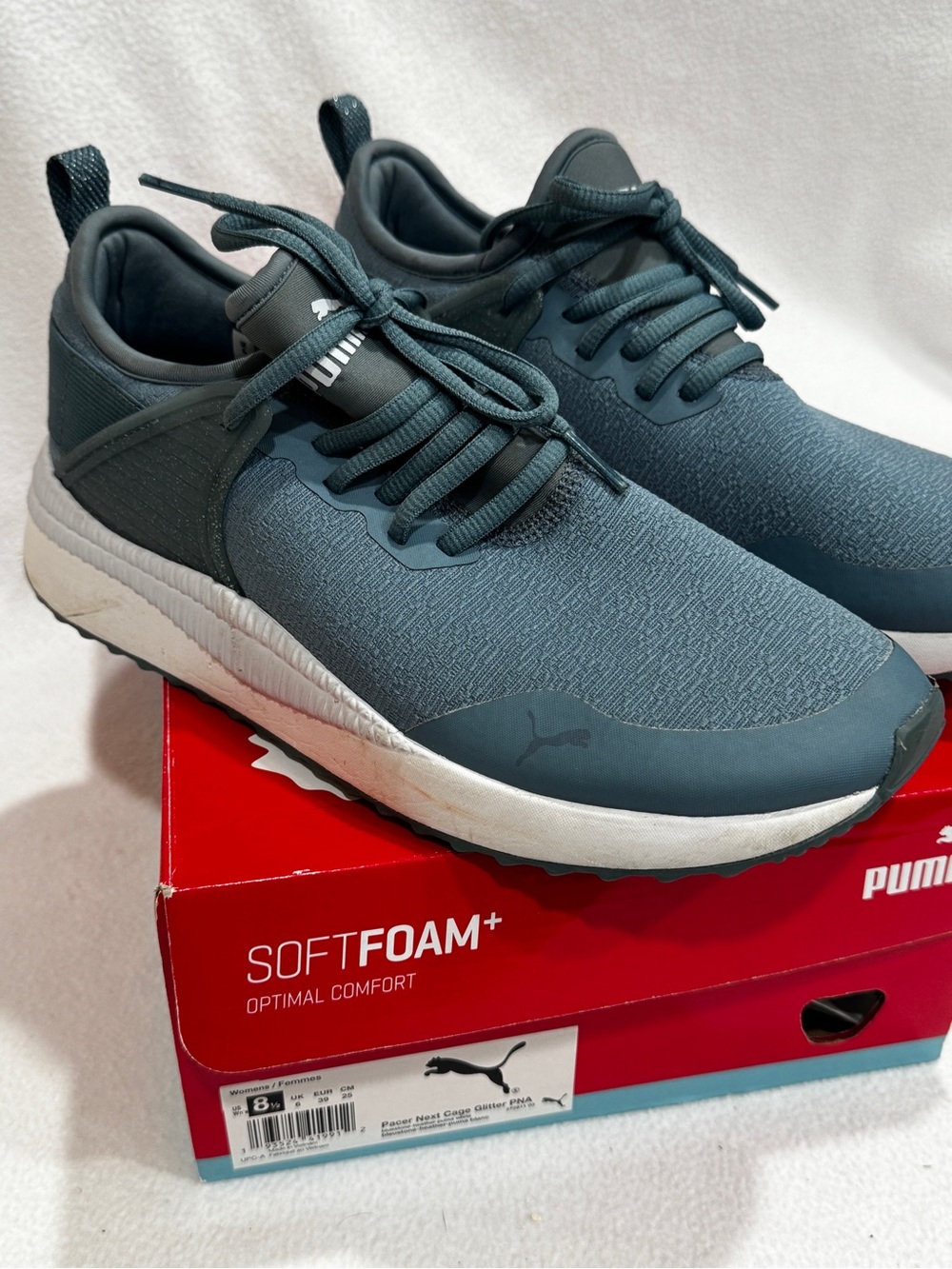 Puma Teal/Gray SoftFoam+ Athletic Sneakers
